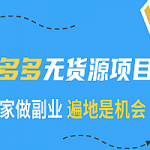 拼多多无货源赚钱教程,全套视频教程学习资料通过百度云网盘下载