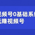 视频号0基础系统性玩赚视频号内容运营+引流+快速变现,全套视频教程学习资料通过百度云网盘下载